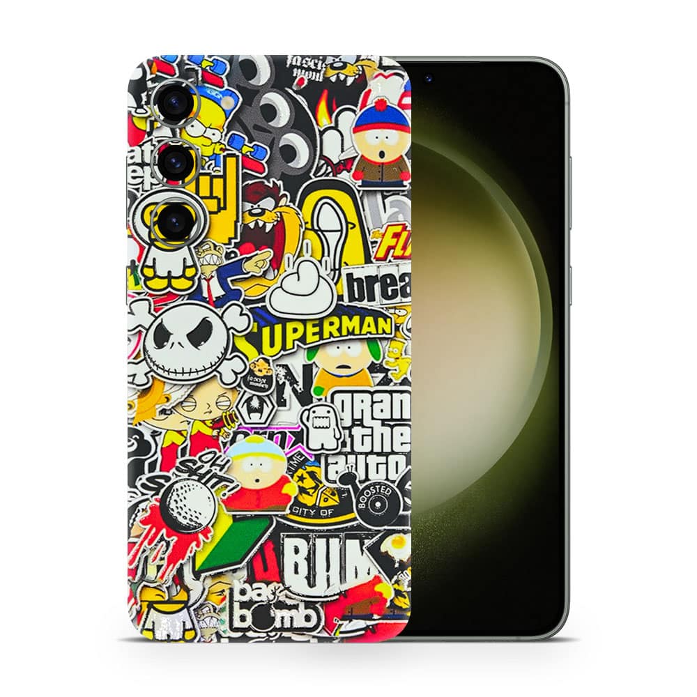 Galaxy s23 plus sticker bomb 3d skin wrapitskin