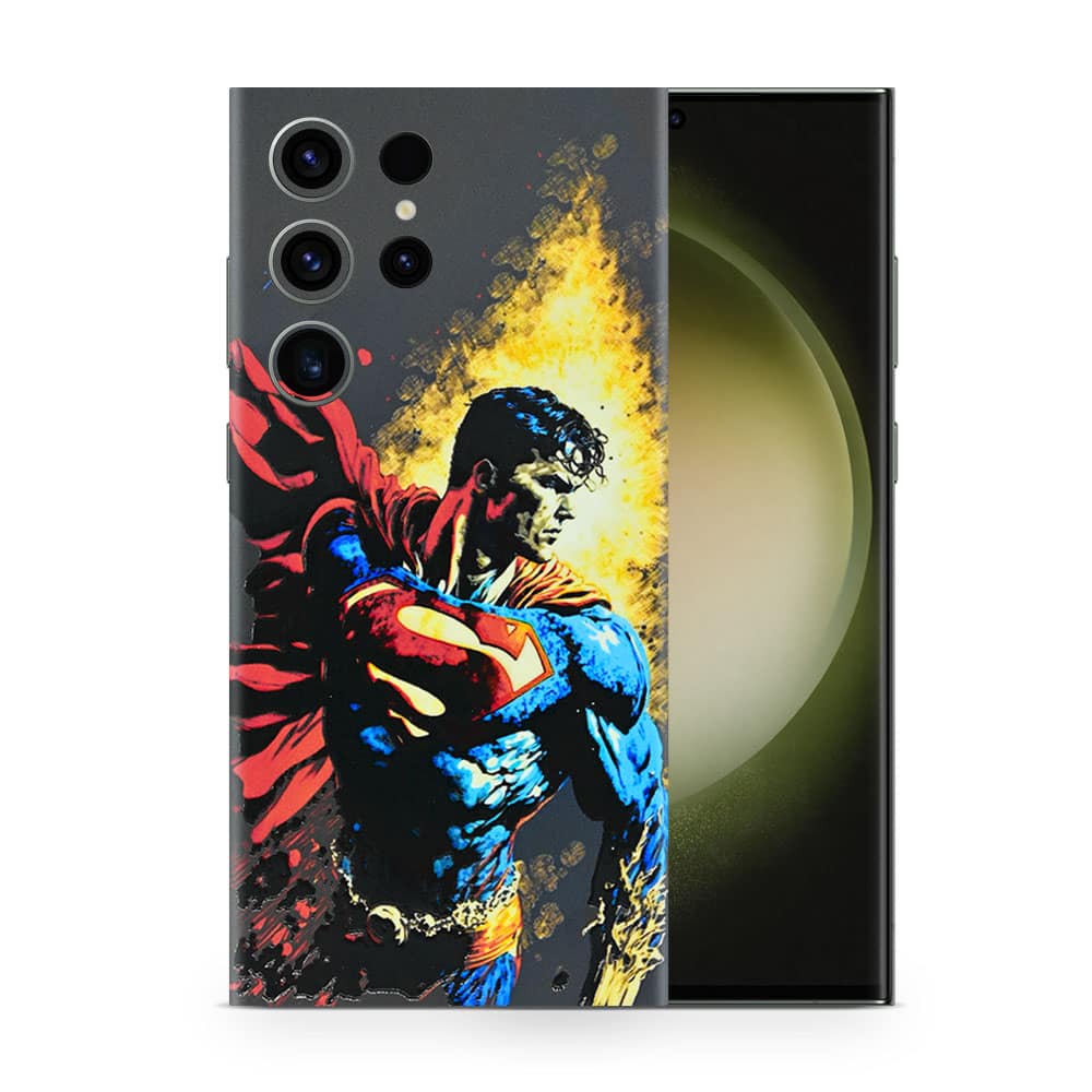 Galaxy s23 ultra superman comic 3d skin wrapitskin