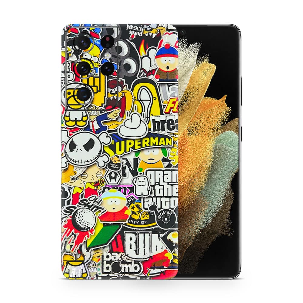 Galaxy s21 ultra sticker bomb 3d skin wrapitskin