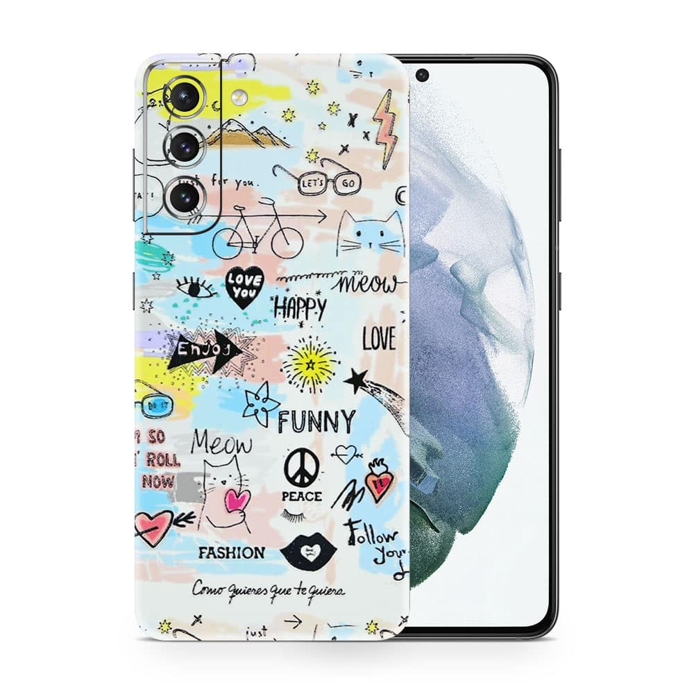Galaxy s21 plus doodles 3d skin wrapitskin