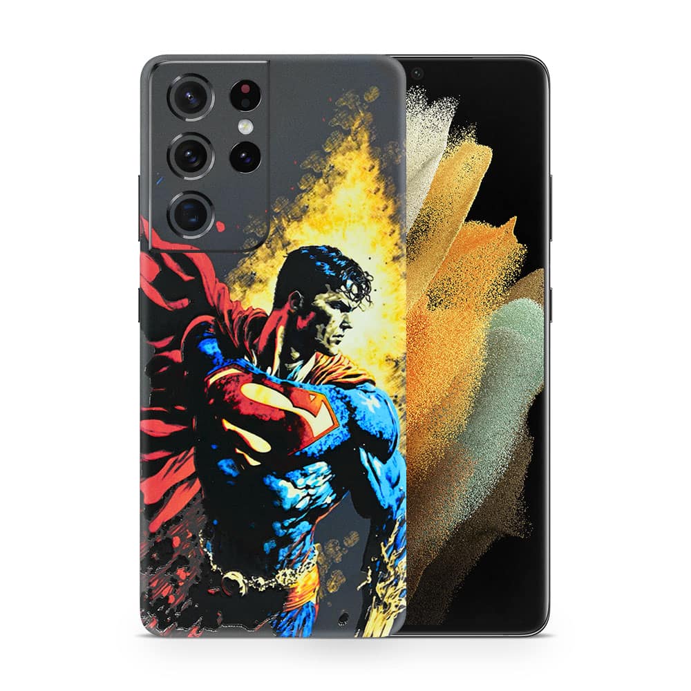 Galaxy s21 ultra superman comic 3d skin wrapitskin