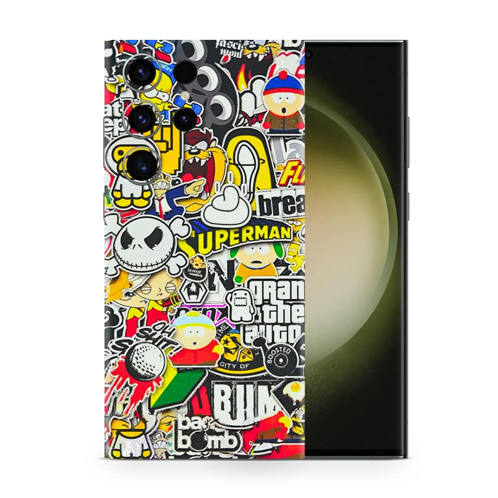 Galaxy s23 ultra sticker bomb 3d skin wrapitskin