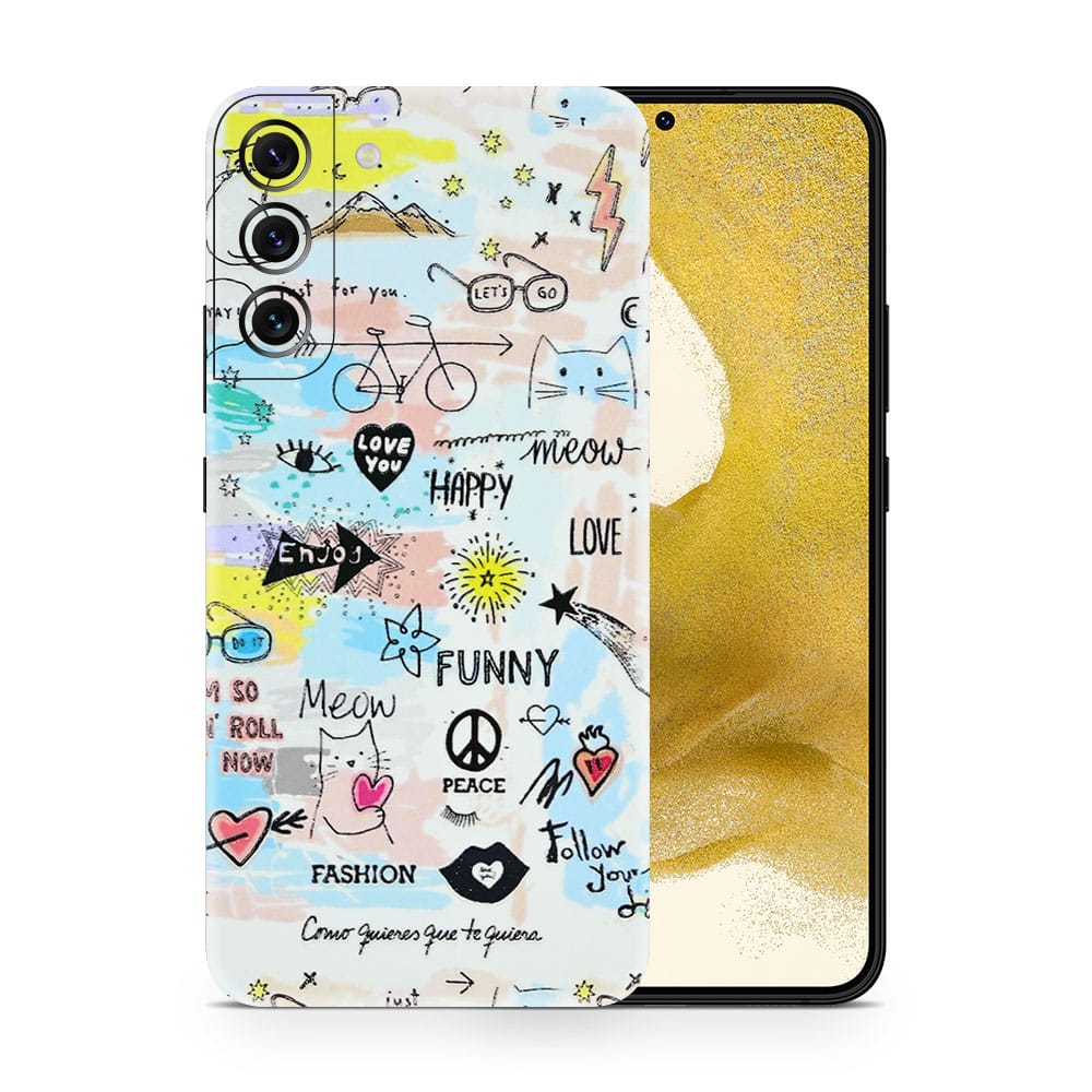 Galaxy s22 doodles 3d skin wrapitskin