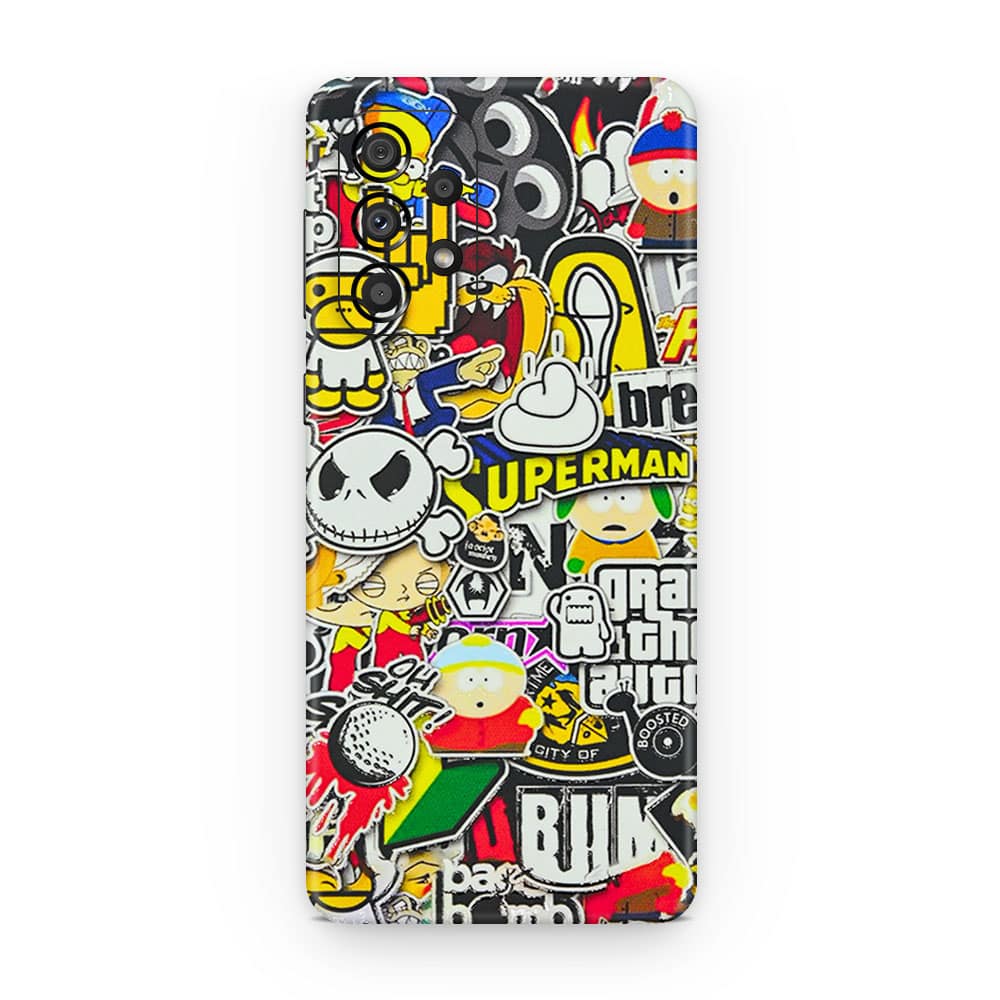 Galaxy a33 5g sticker bomb 3d skin wrapitskin