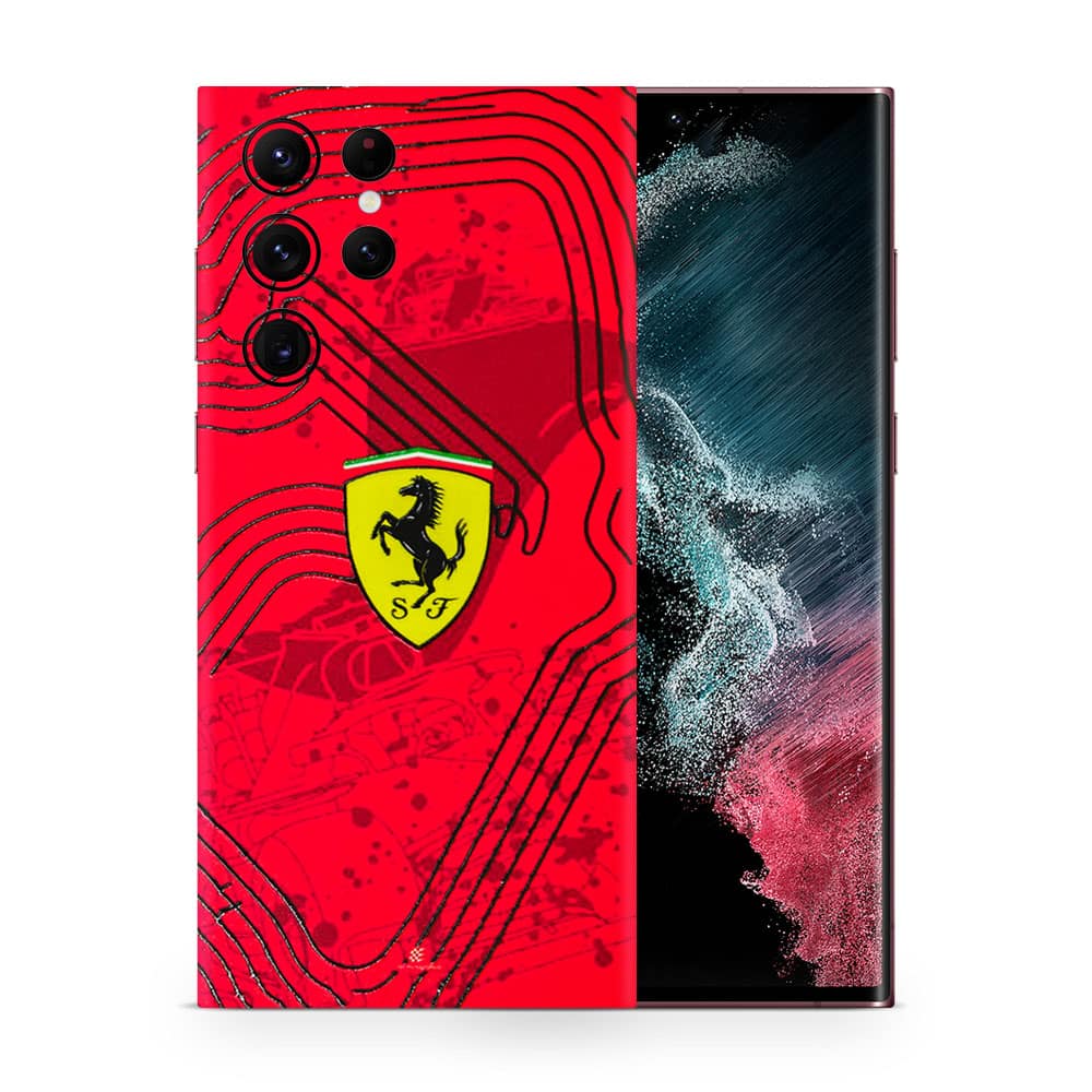 Galaxy s22 ultra ferrari's blaze 3d skin wrapitskin