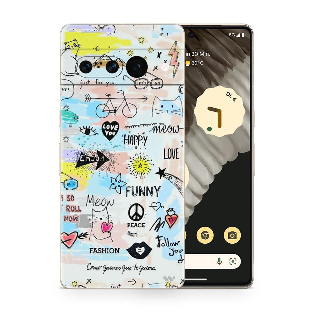 Pixel 7 pro doodles 3d skin wrapitskin