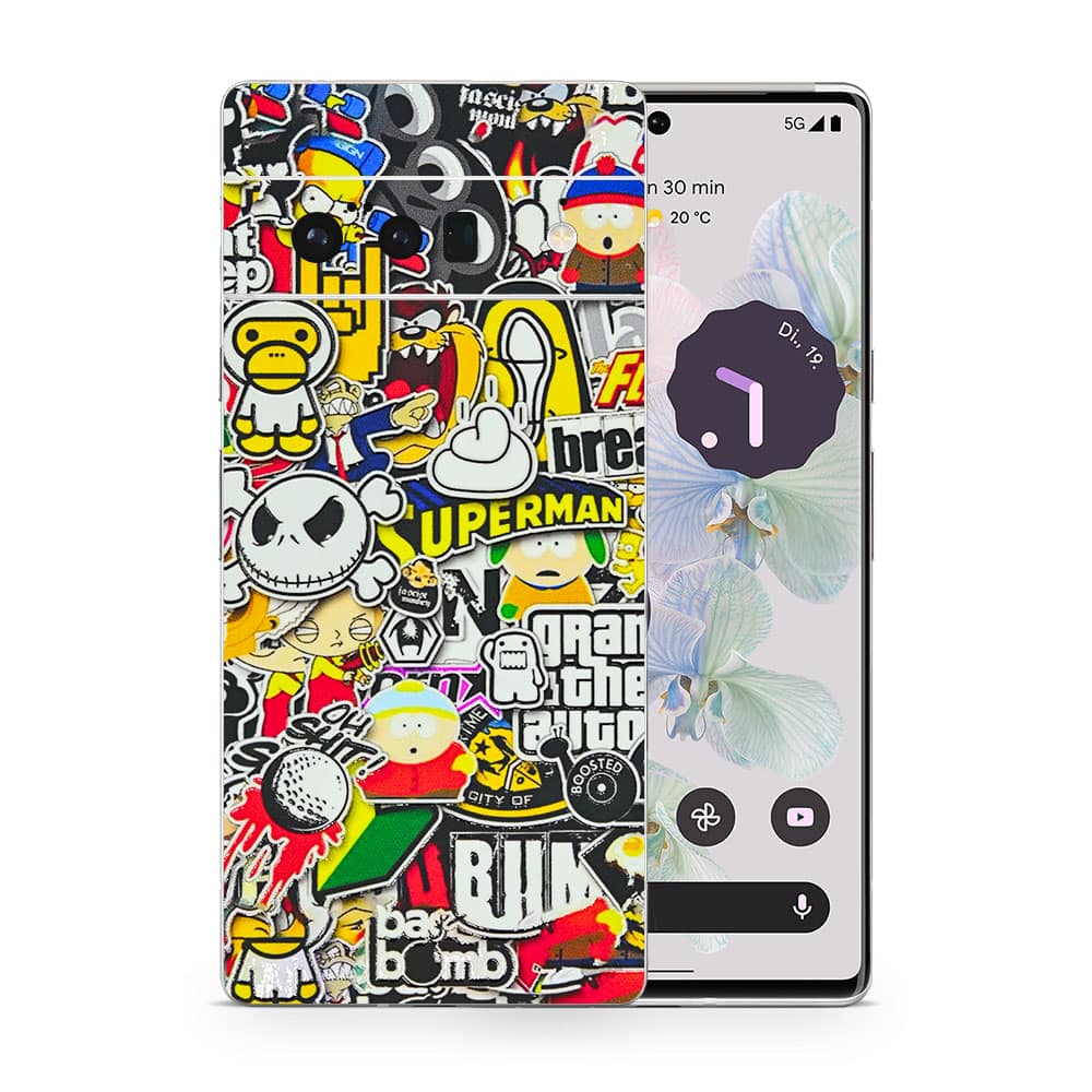 Pixel 6 pro sticker bomb 3d skin wrapitskin