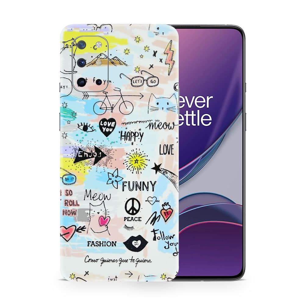Oneplus 8t doodles 3d skin wrapitskin