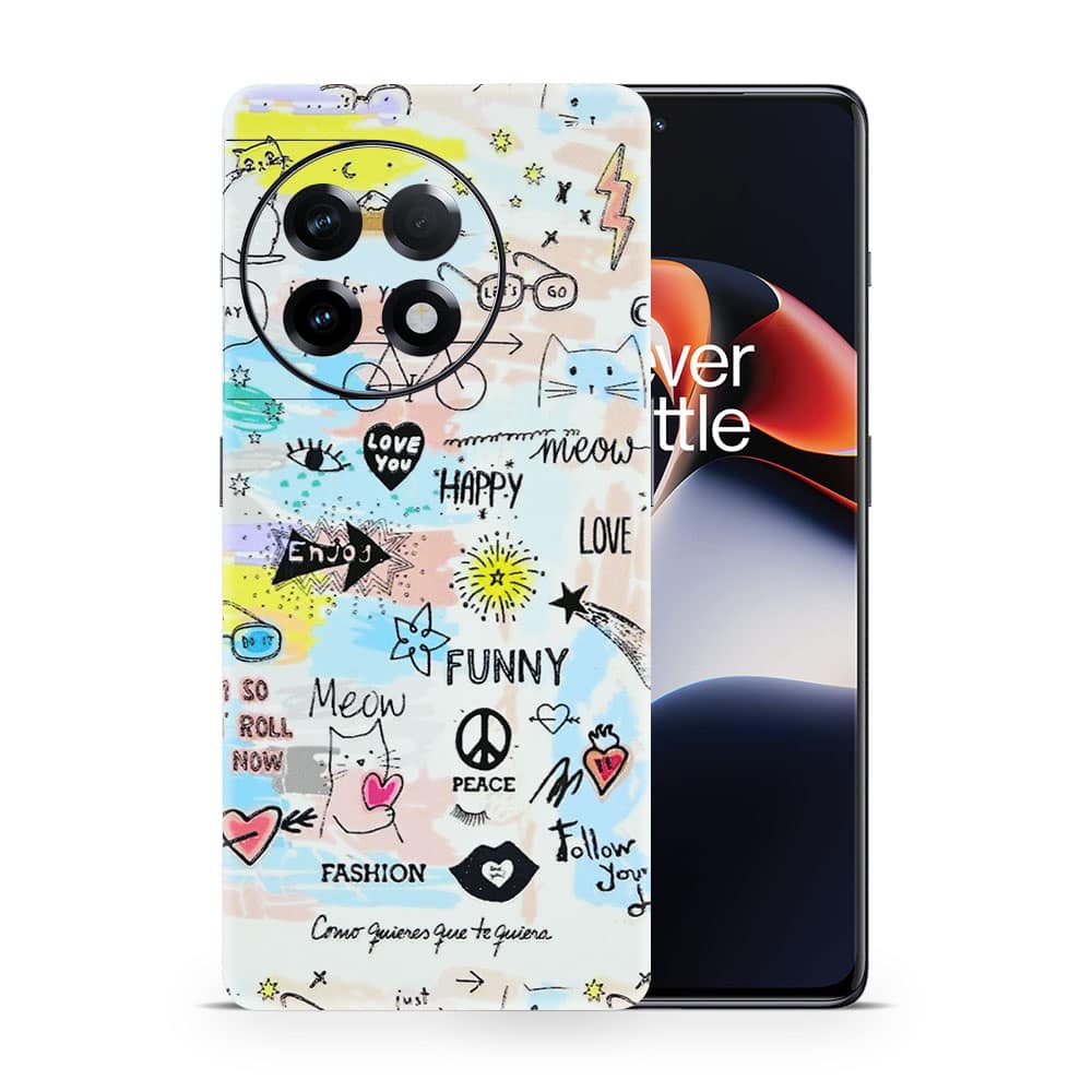 Oneplus 11r doodles 3d skin wrapitskin