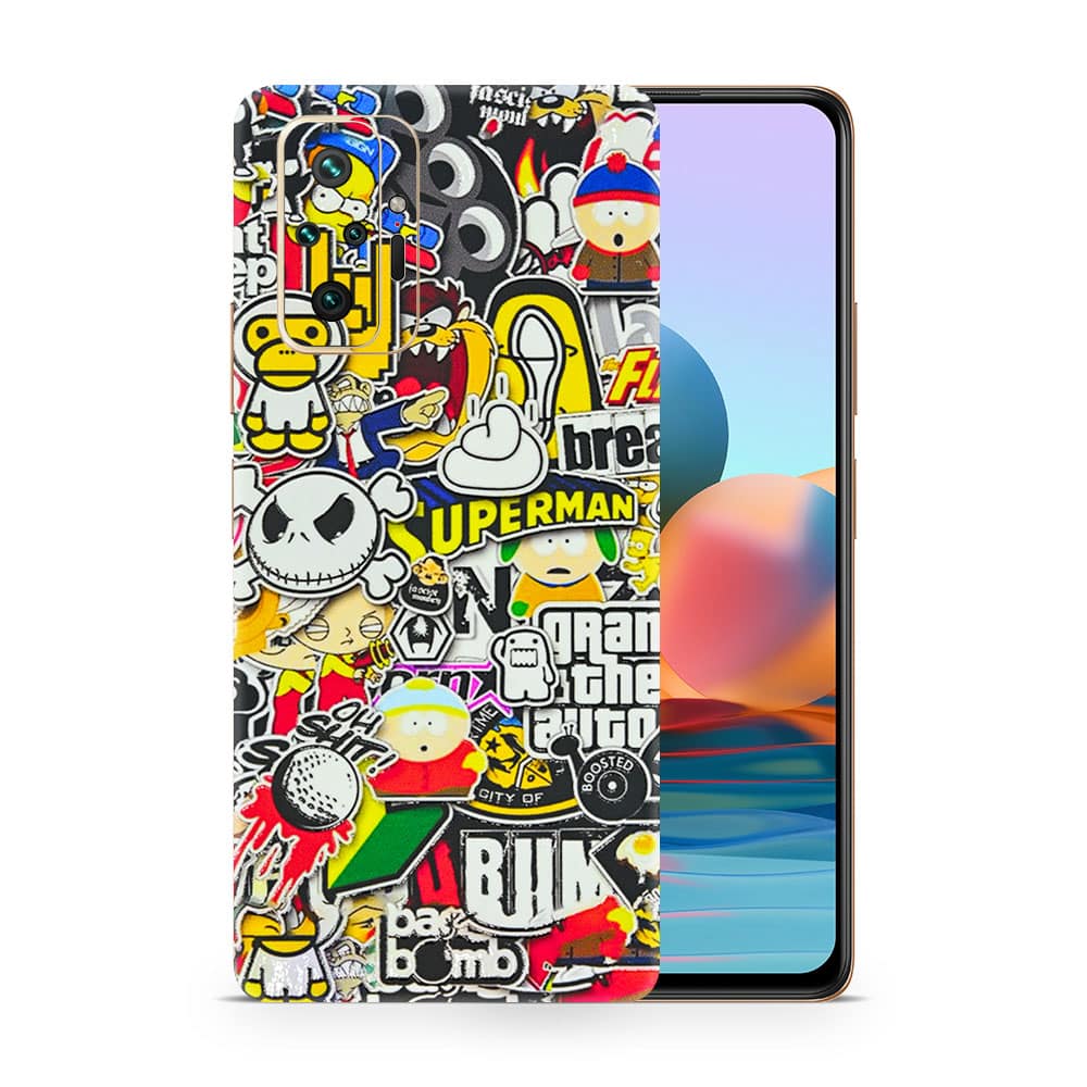 Redmi note 10 pro sticker bomb 3d skin wrapitskin