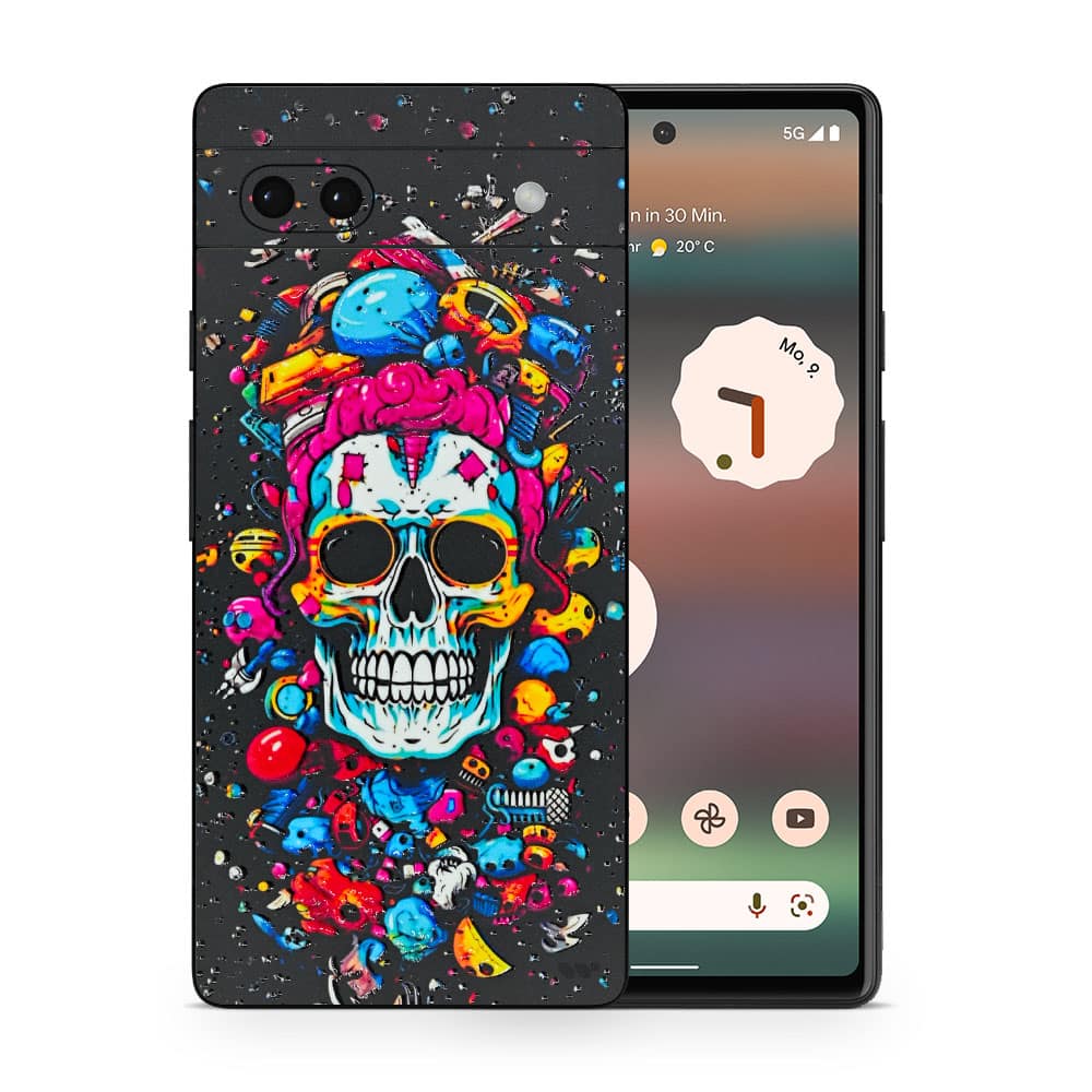 Pixel 6a skull 3d skin wrapitskin