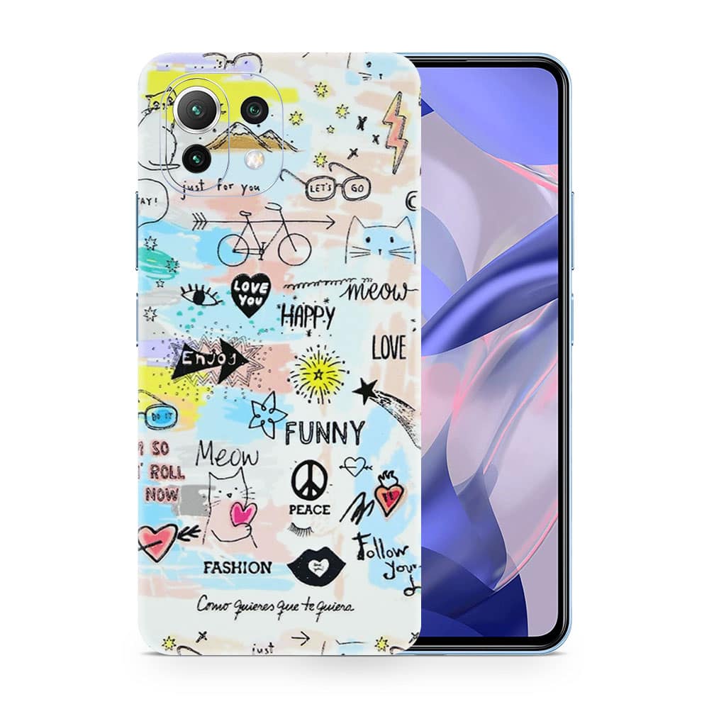 Mi 11 lite 5g ne doodles 3d skin wrapitskin