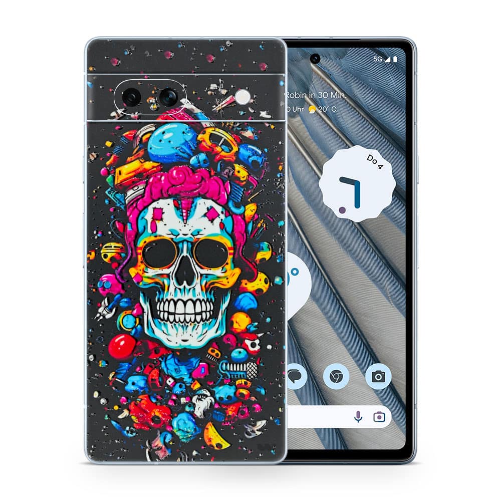 Pixel 7a skull 3d skin wrapitskin
