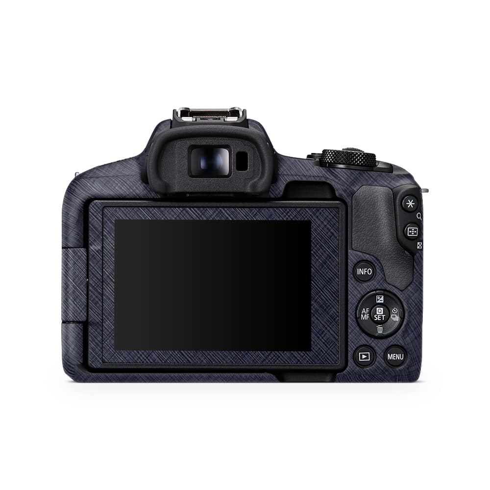 Canon eos r50 camera cross metal blue skin | wrapitskin