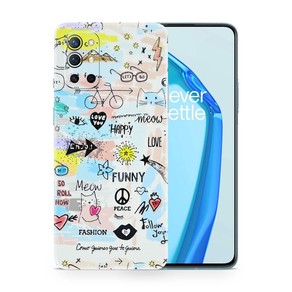 Oneplus 9r doodles 3d skin wrapitskin
