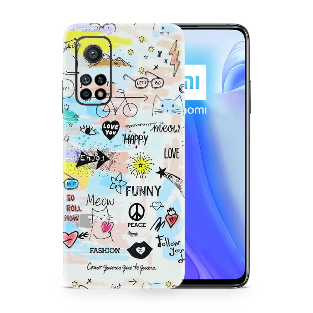 Mi 10t 5g doodles 3d skin wrapitskin
