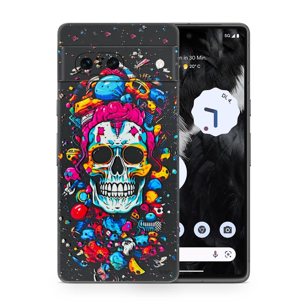 Pixel 7 skull 3d skin wrapitskin