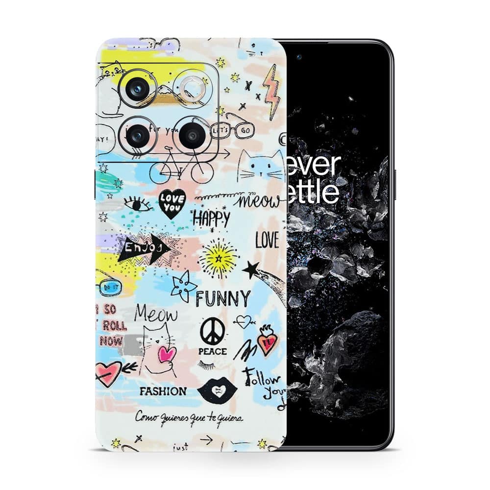 Oneplus 10t doodles 3d skin wrapitskin