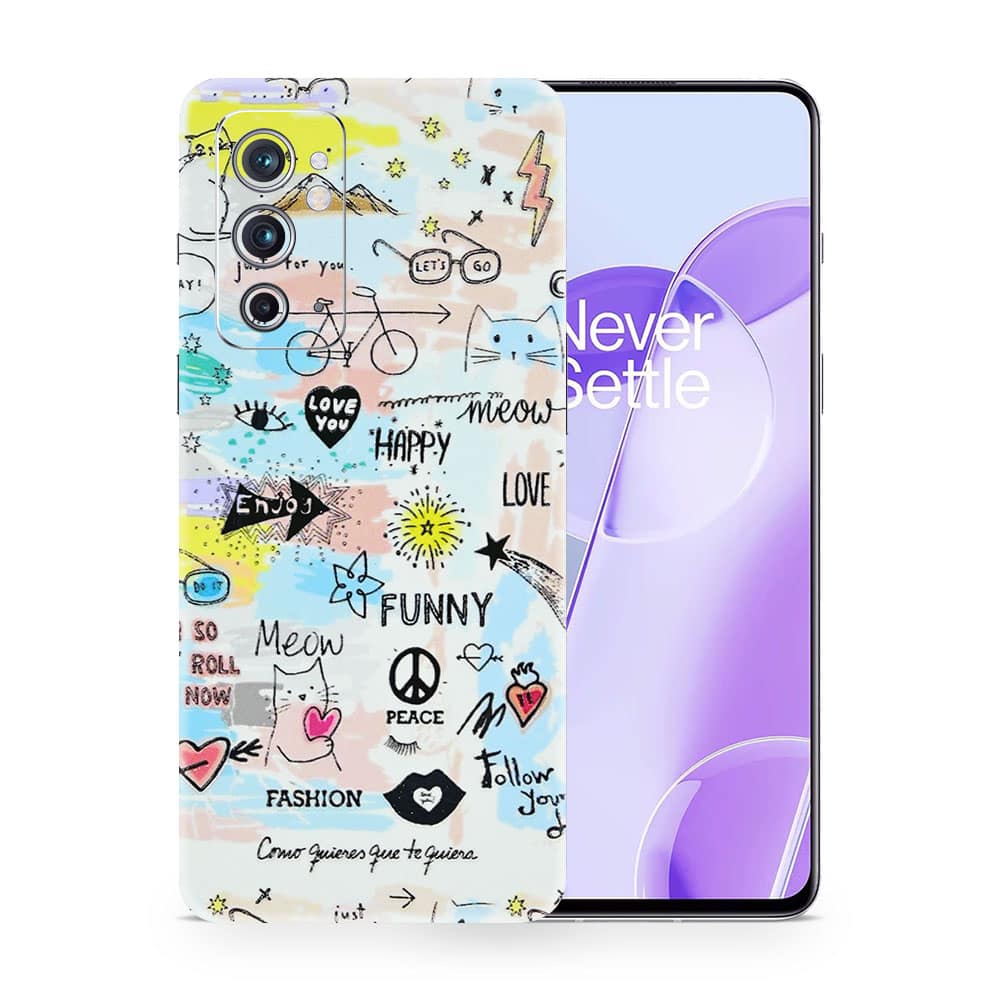 Oneplus 9rt doodles 3d skin wrapitskin