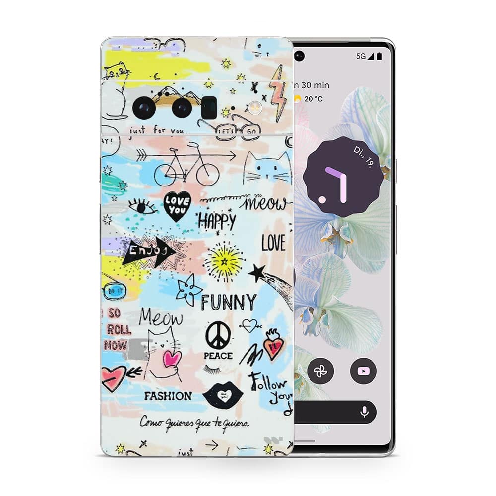 Pixel 6 pro doodles 3d skin wrapitskin