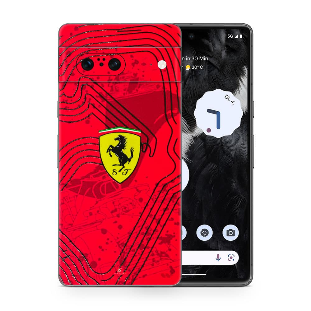 Pixel 7 ferrari's blaze 3d skin wrapitskin