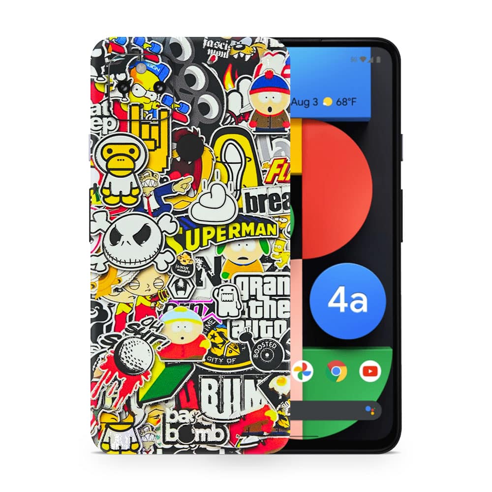 Pixel 4a 5g sticker bomb 3d skin wrapitskin