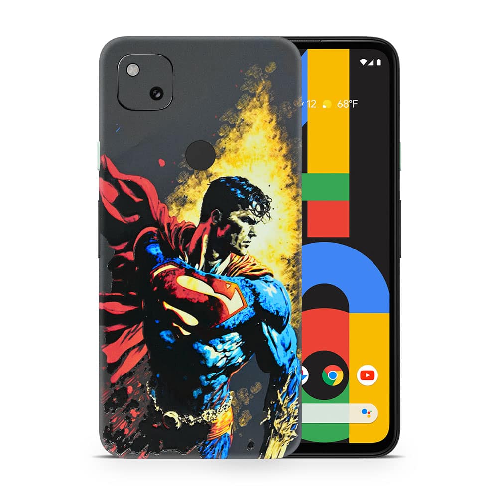 Pixel 4a superman comic 3d skin wrapitskin
