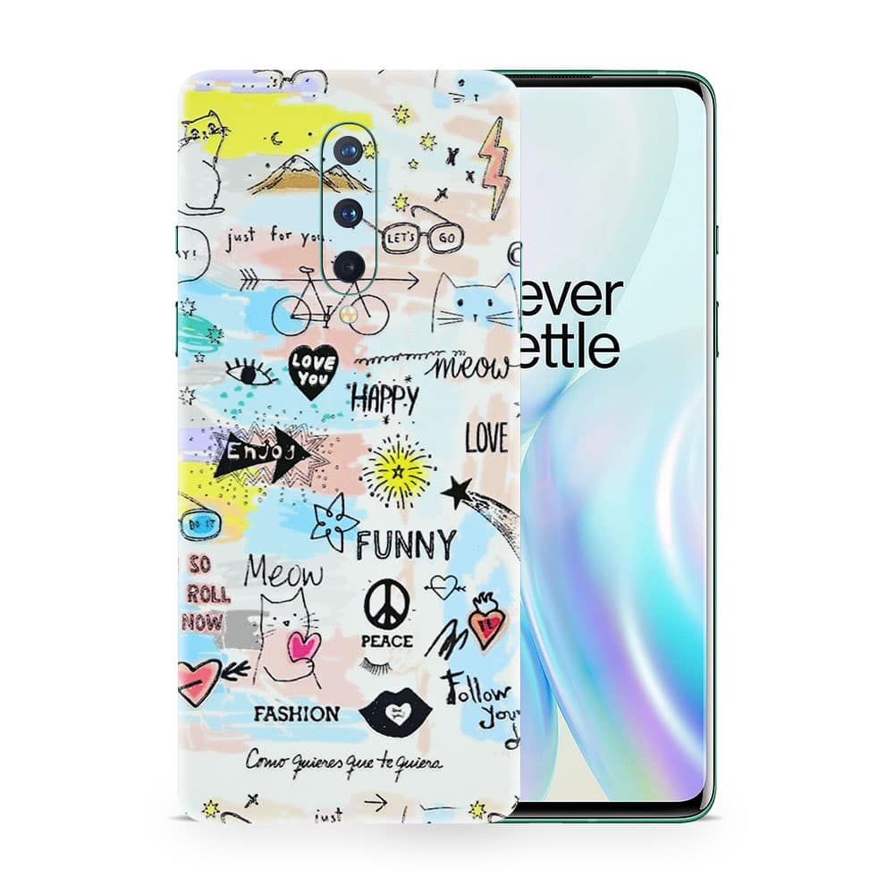Oneplus 8 doodles 3d skin wrapitskin
