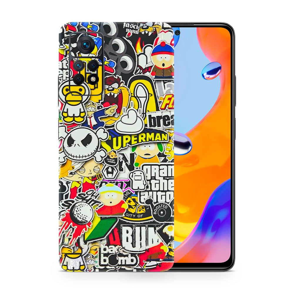 Redmi note 11 pro sticker bomb 3d skin wrapitskin