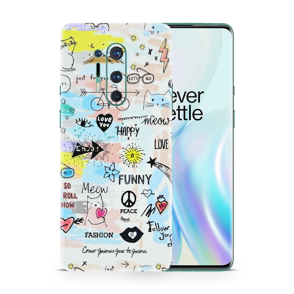 Oneplus 8 pro doodles 3d skin wrapitskin
