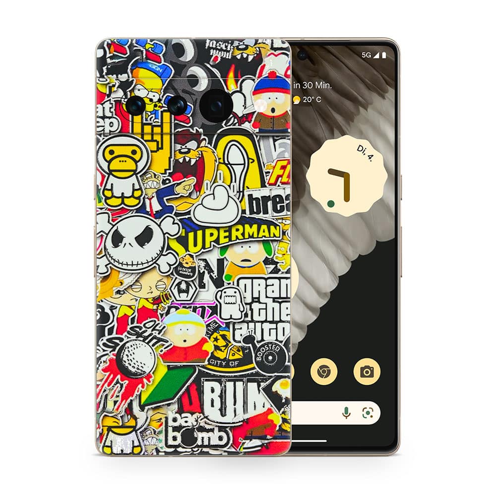 Pixel 7 pro sticker bomb 3d skin wrapitskin