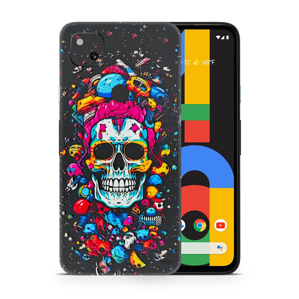 Pixel 4a skull 3d skin wrapitskin