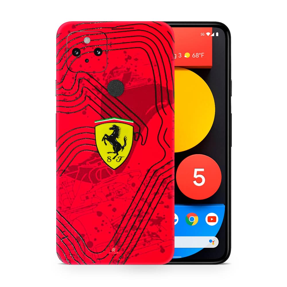 Pixel 5 ferrari's blaze 3d skin wrapitskin