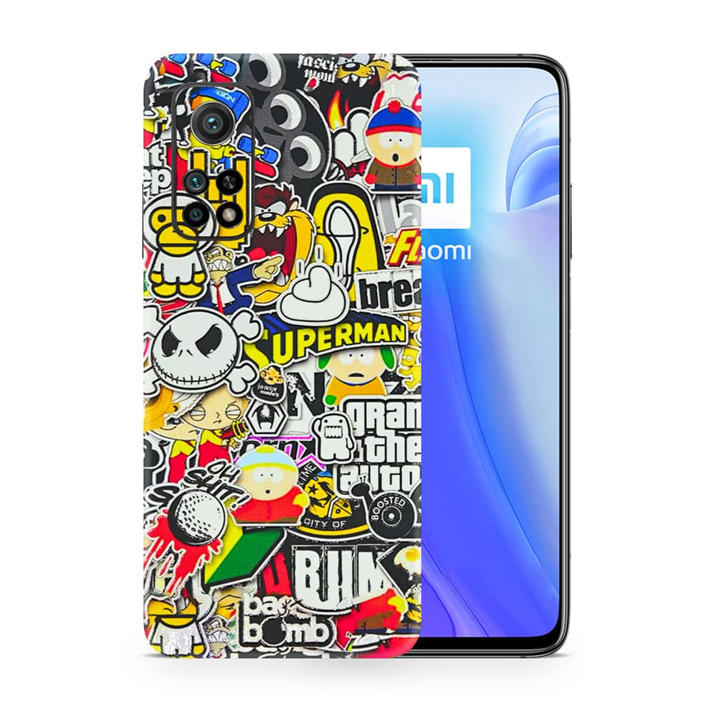 Mi 10t 5g sticker bomb 3d skin wrapitskin