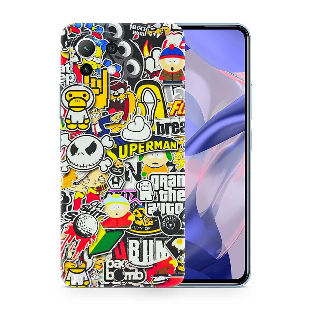 Mi 11 lite sticker bomb 3d skin wrapitskin