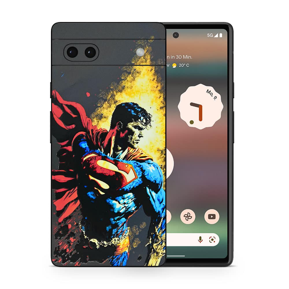 Pixel 6a superman comic 3d skin wrapitskin