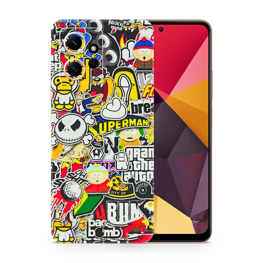 Redmi note 12 4g sticker bomb 3d skin wrapitskin