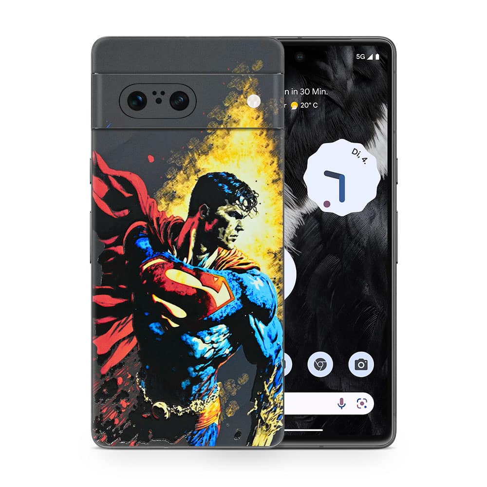 Pixel 7 superman comic 3d skin wrapitskin