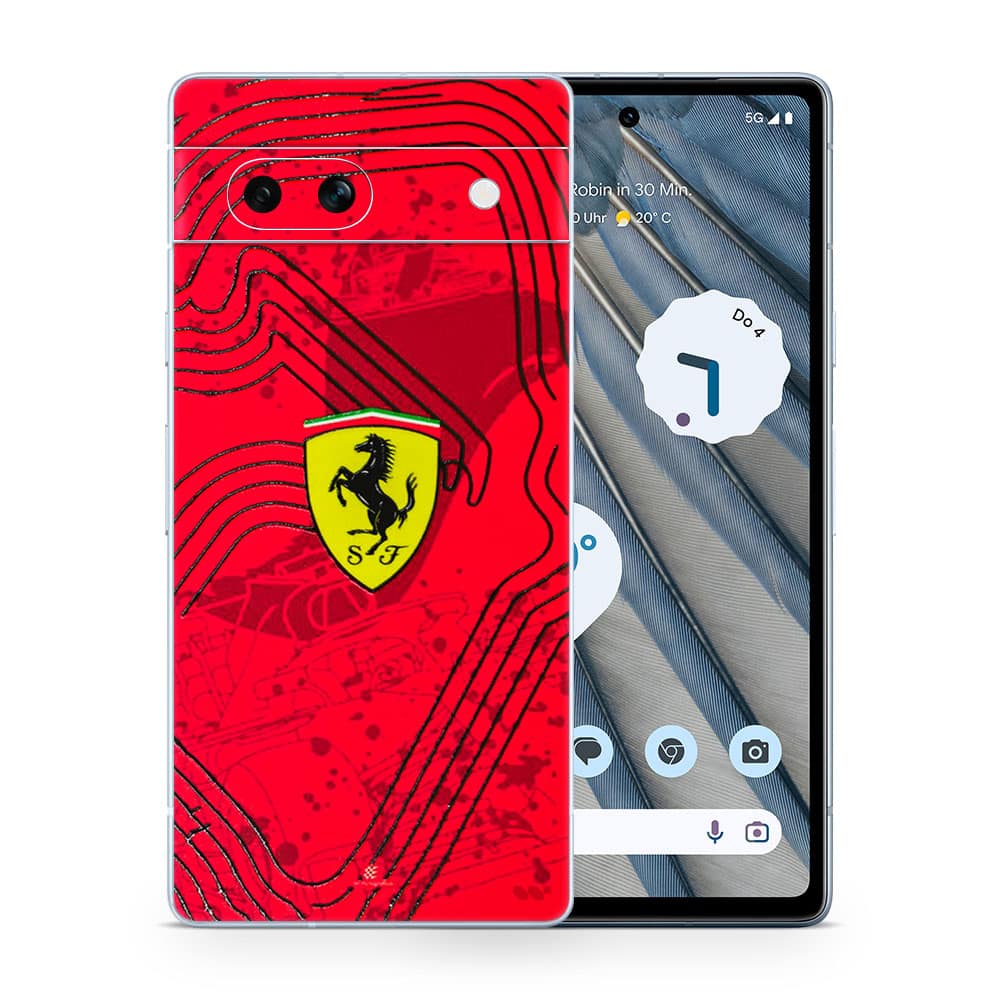 Pixel 7a ferrari's blaze 3d skin wrapitskin