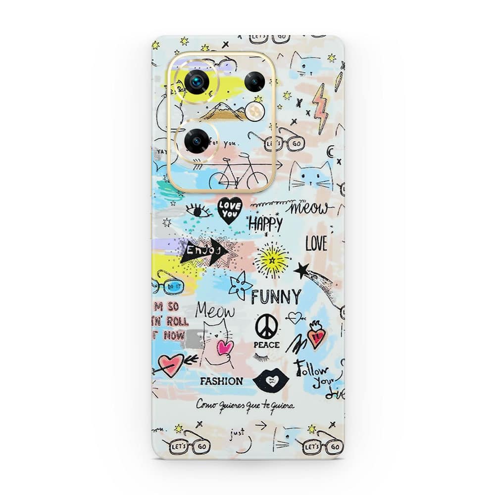 Infinix zero 30 4g doodles 3d skin wrapitskin