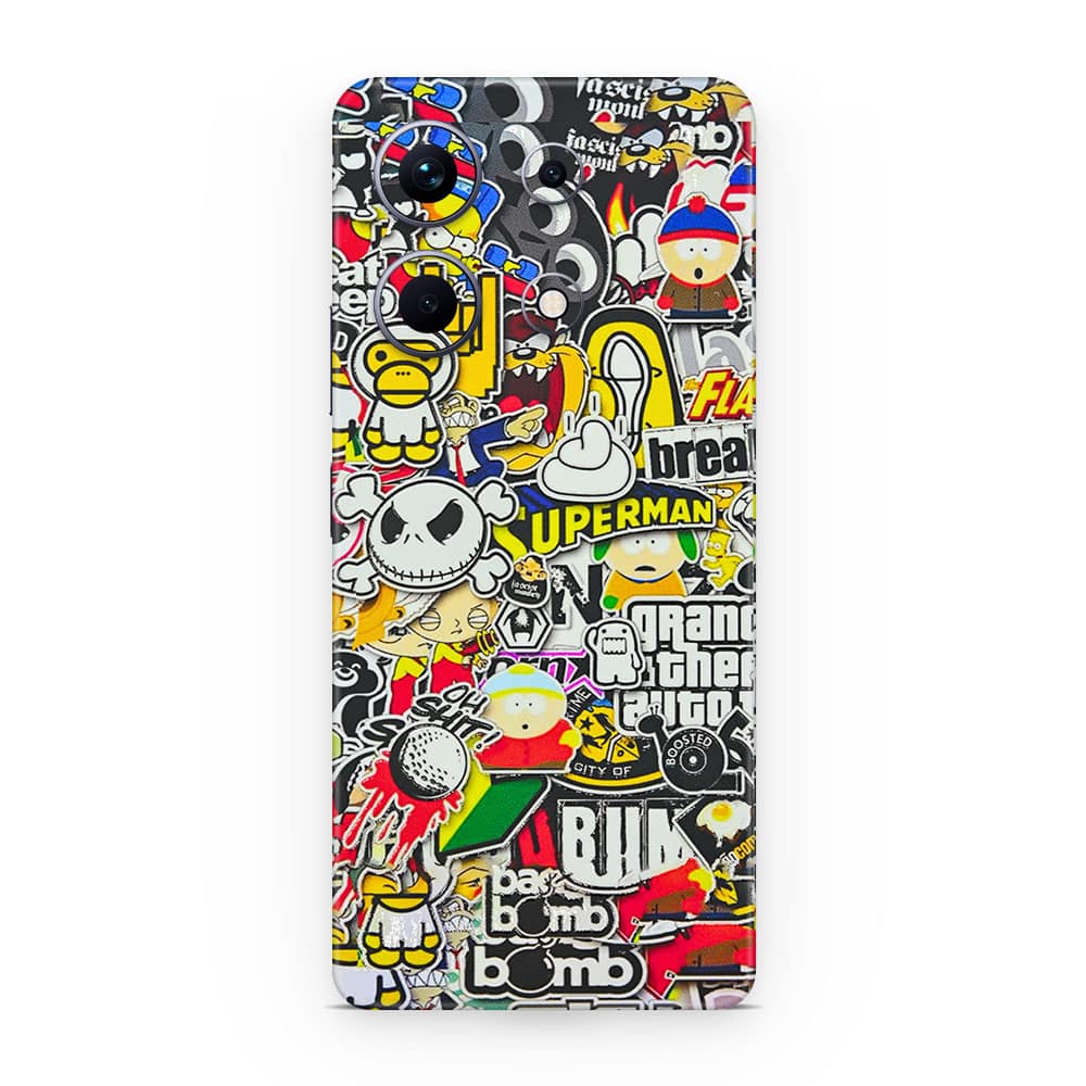Infinix note 30 sticker bomb 3d skin wrapitskin