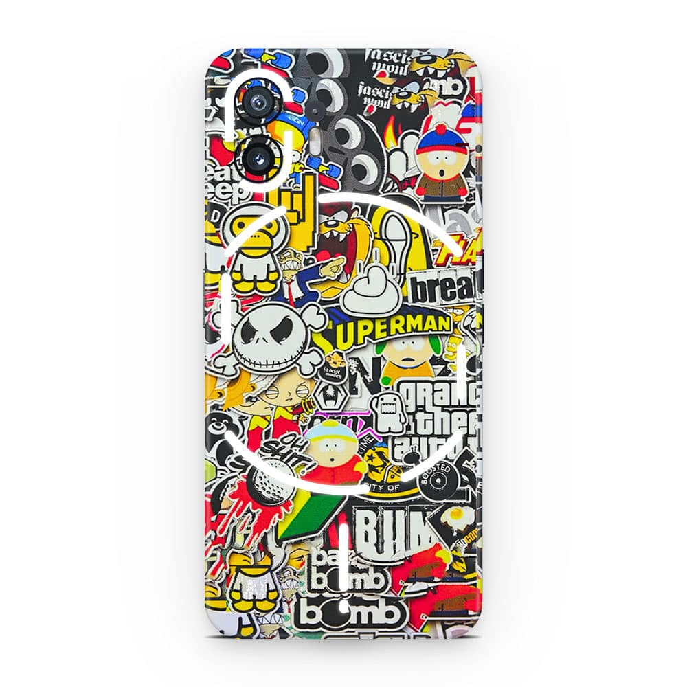Nothing phone 2 sticker bomb 3d skin wrapitskin