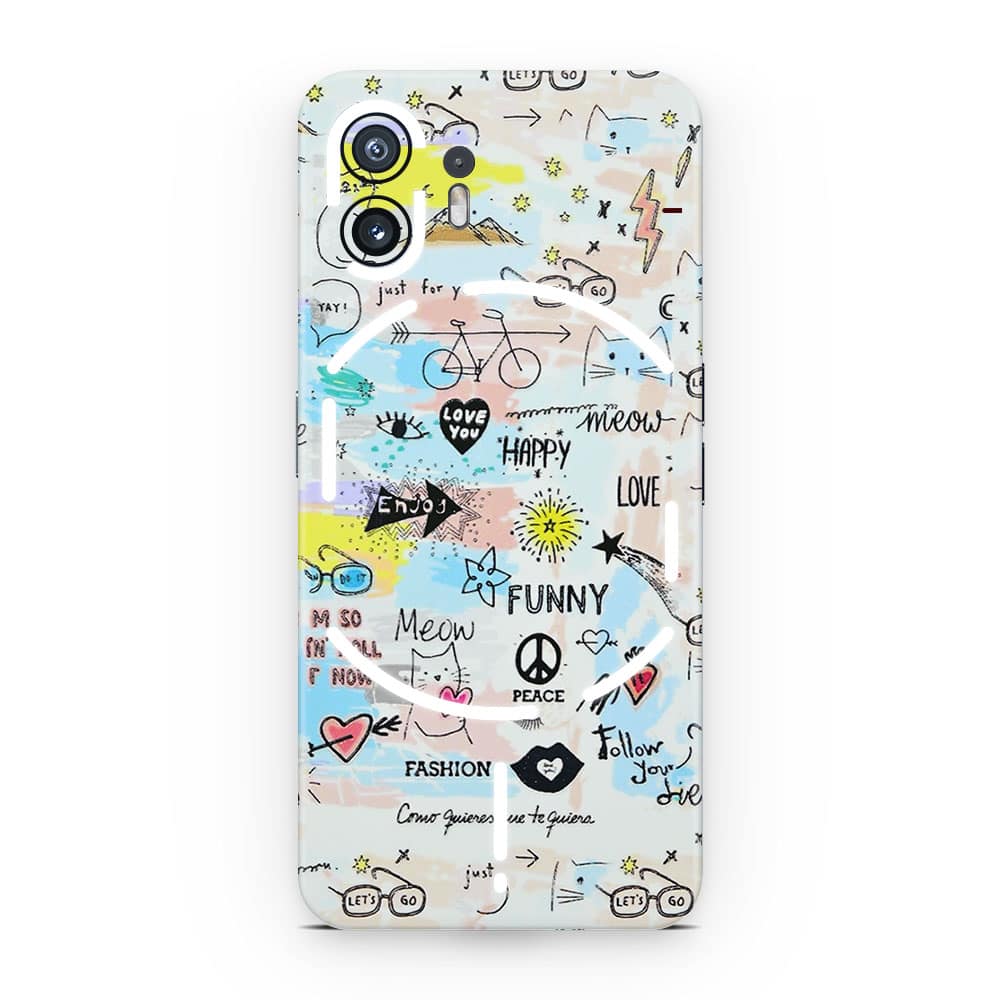 Nothing phone 2 doodles 3d skin wrapitskin