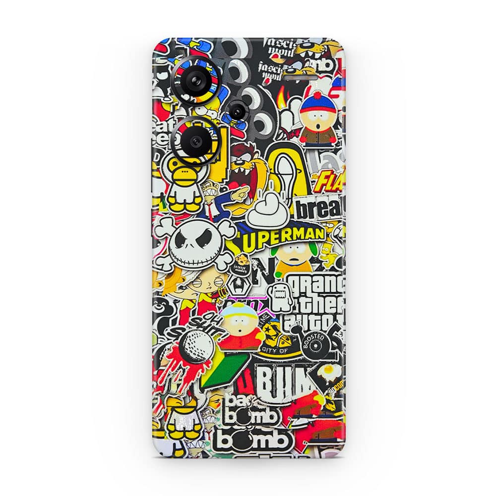 Redmi note 13 pro plus sticker bomb 3d skin wrapitskin