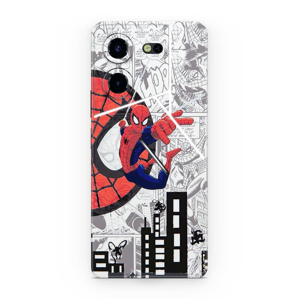 Tecno pova 5 pro 5g spiderman comic 3d skin wrapitskin