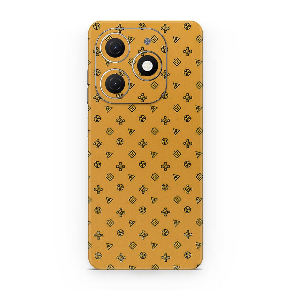 Tecno spark 20c yellow danger 3d skin wrapitskin
