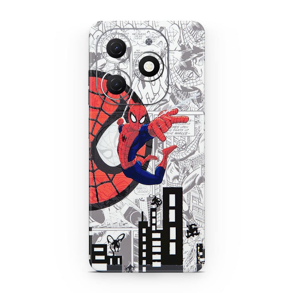 Tecno spark 20c spiderman comic 3d skin wrapitskin