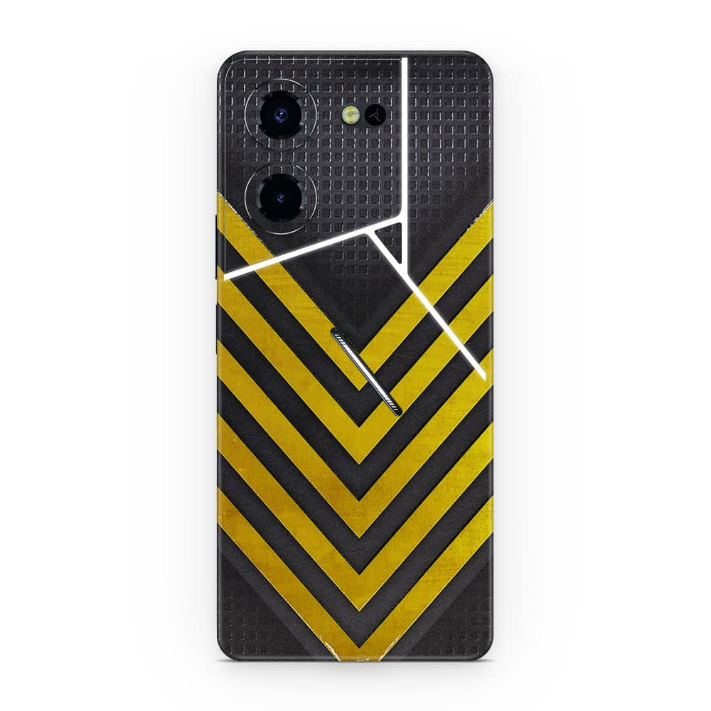 Tecno pova 5 pro 5g arrows yellow 3d skin wrapitskin