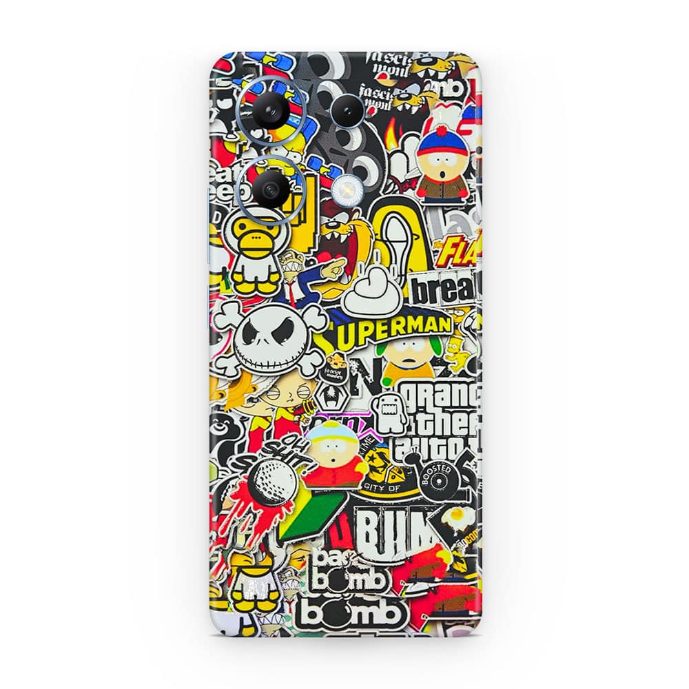 Redmi note 13 4g sticker bomb 3d skin wrapitskin