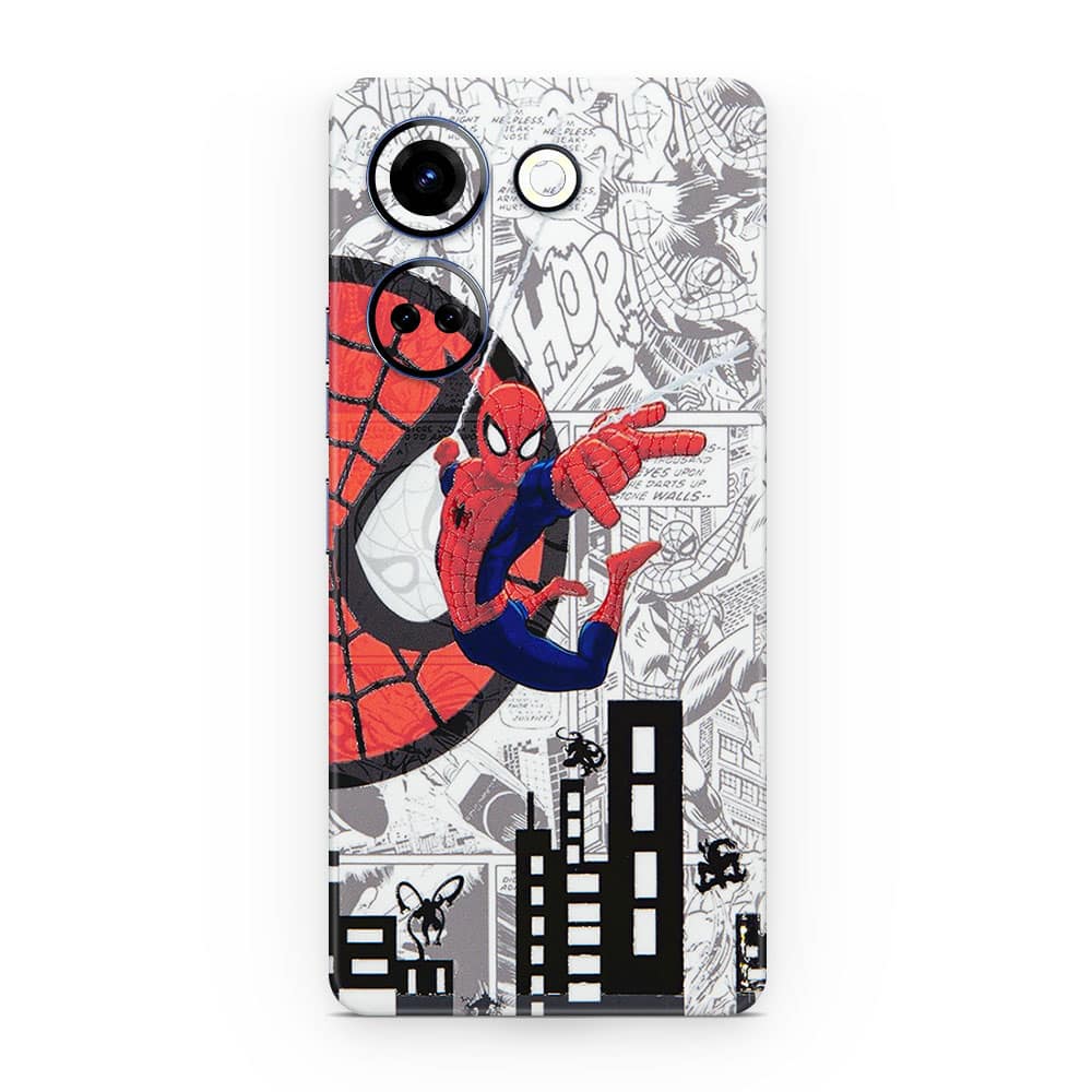 Tecno camon 20 pro spiderman comic 3d skin wrapitskin